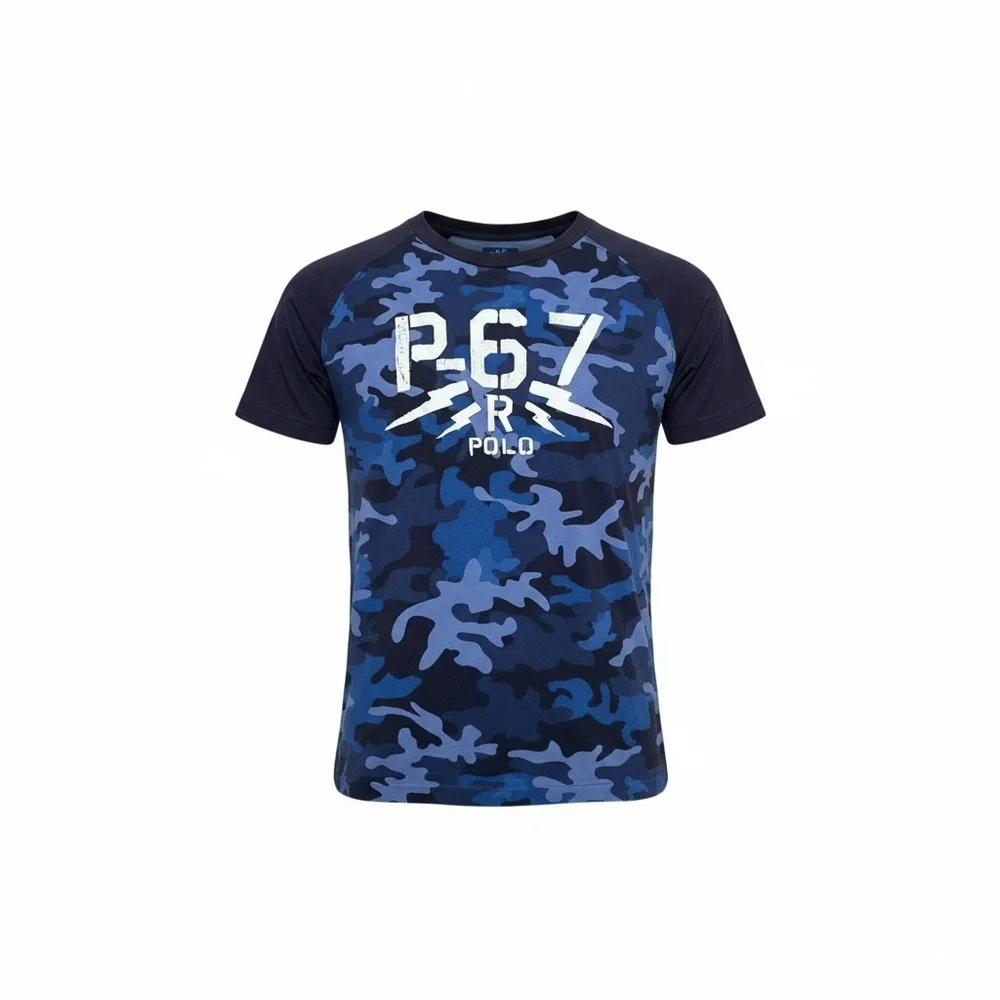 Polo by Ralph Lauren Kids Navy and Light Blue Camo Tee Boys 7